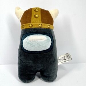 Toikido Among Us Series 2 Gray Crewmate 7" Plush Viking Helmet Imposter